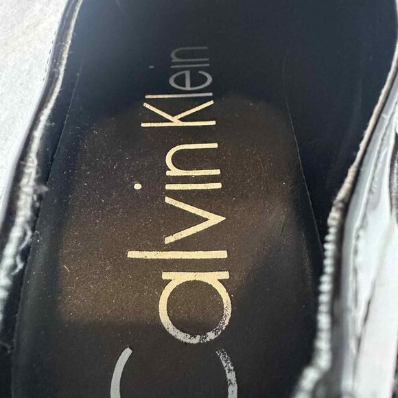 Calvin Klein Brodie Black Patent Leather Dress Shoes Men’s 9.5 - Picture 2 of 6